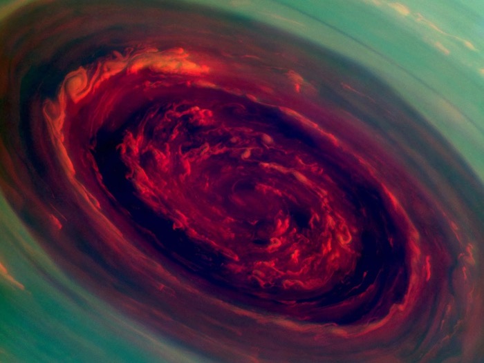 Saturn's south pole has a massive storm