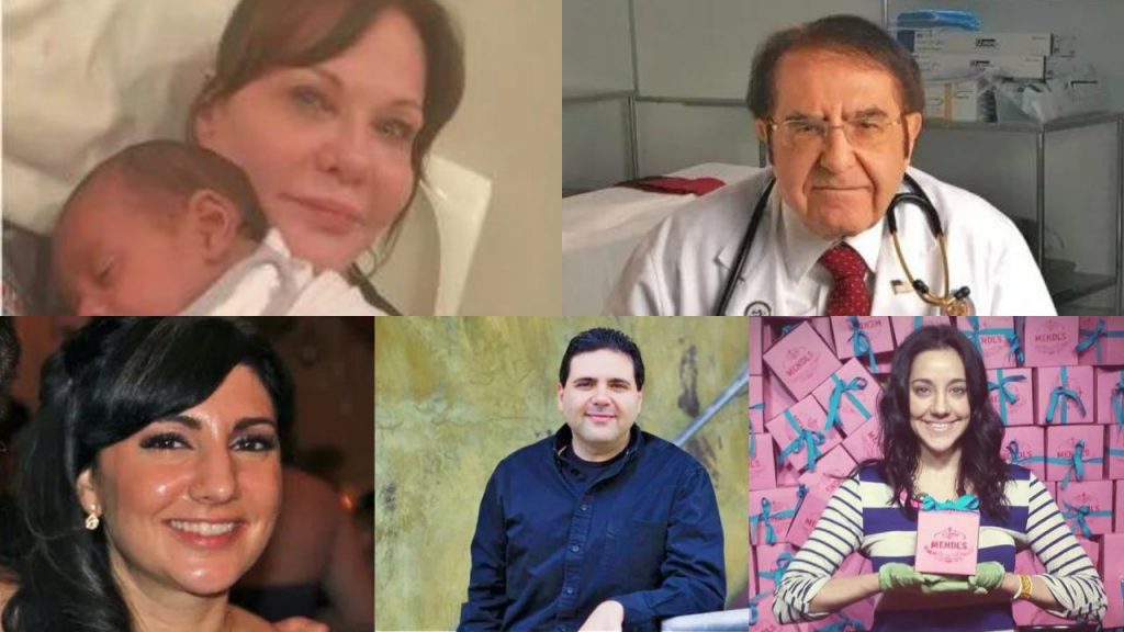 Delores Nowzaradan (top left), Dr. Younan Nowzaradan (top right), Jennifer Nowzaradan (bottom left), Jonathan Nowzaradan (bottom center), Jessica Nowzaradan (bottom right)