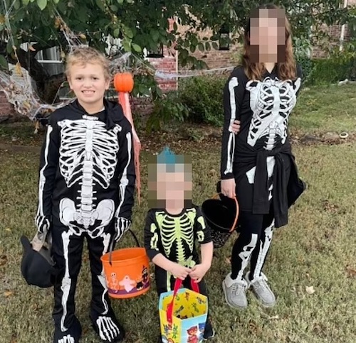 Three children - Zander Lyda, his 12-year-old sister (name withheld), and a younger half-brother.