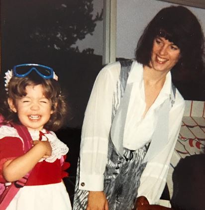 Young Kaylah Zander with her mother